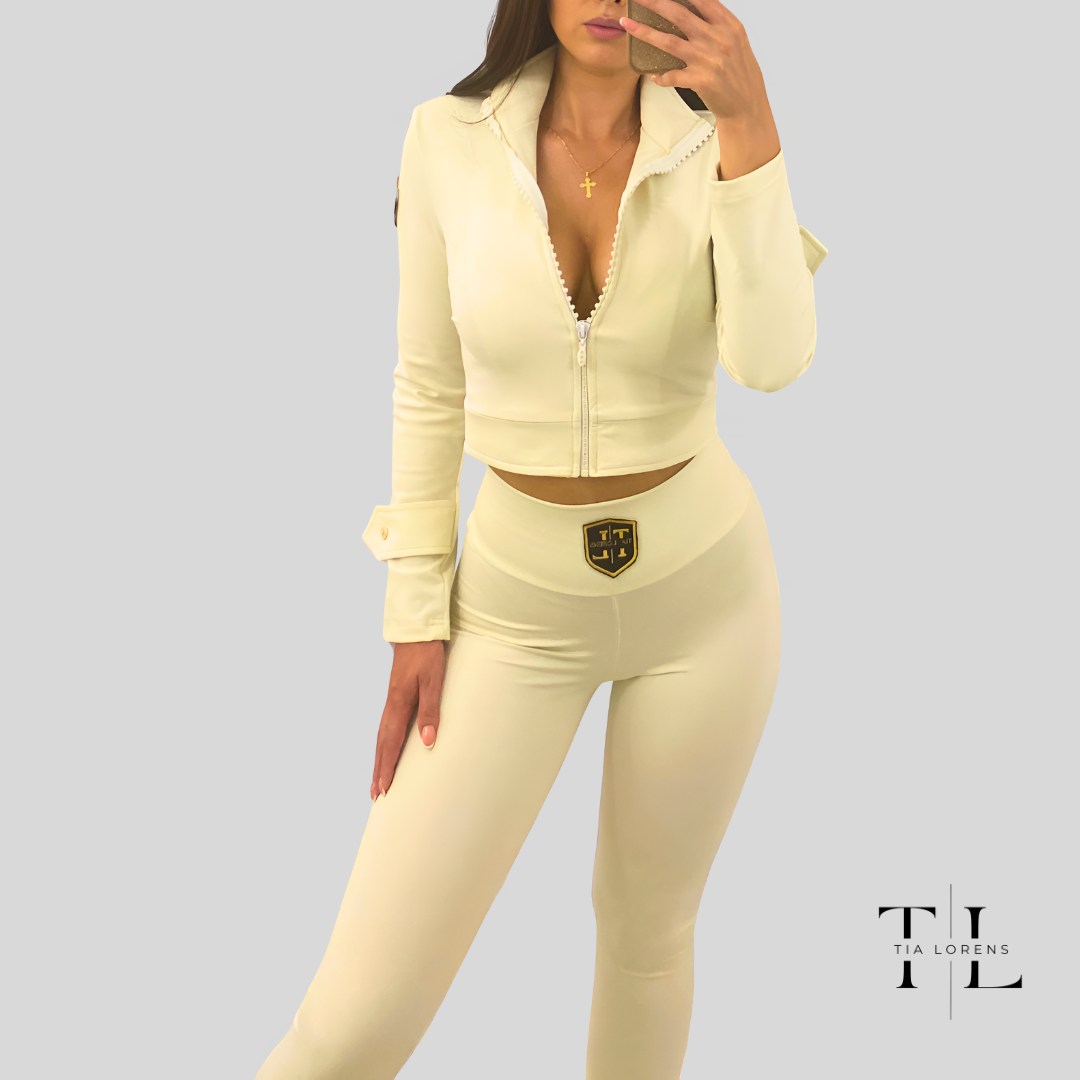 Tia Lorens Cream-White Luxe Set