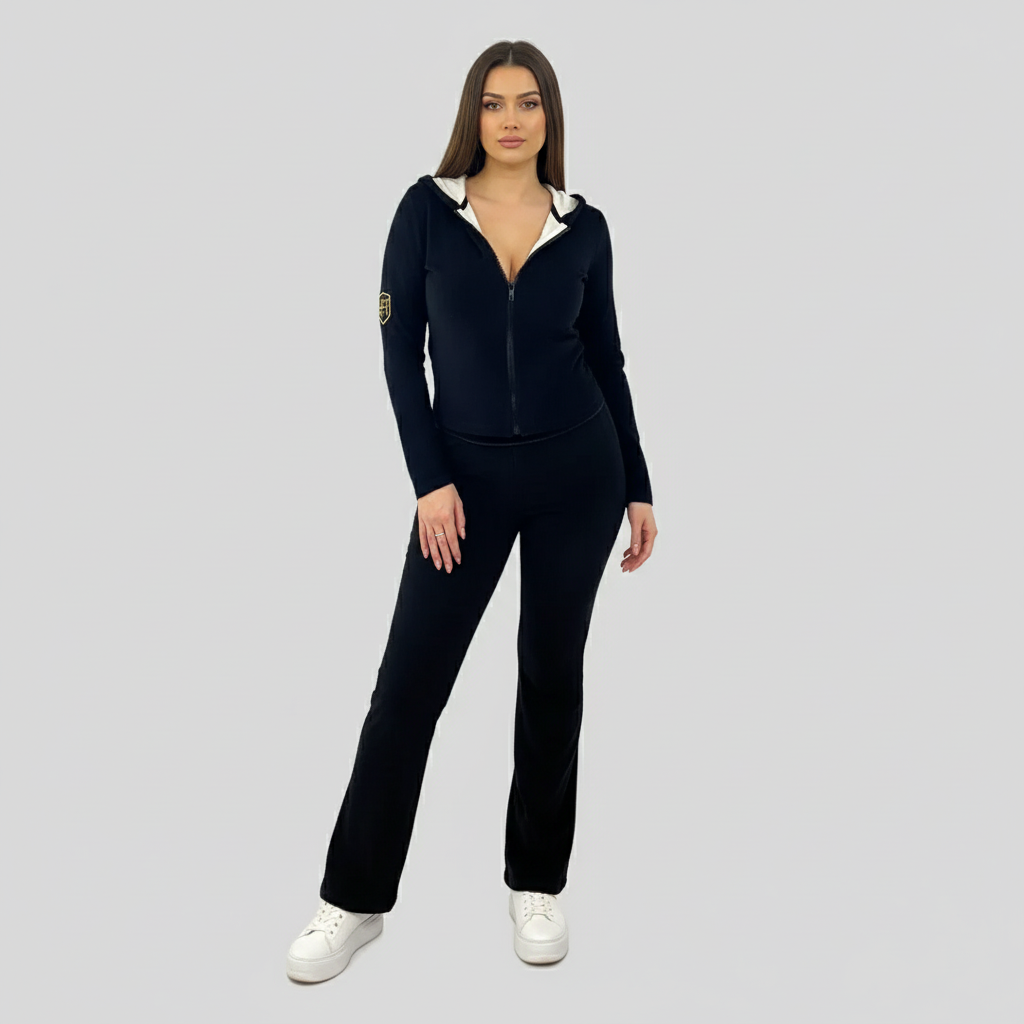 Tia Lorens Black Plush Tracksuit
