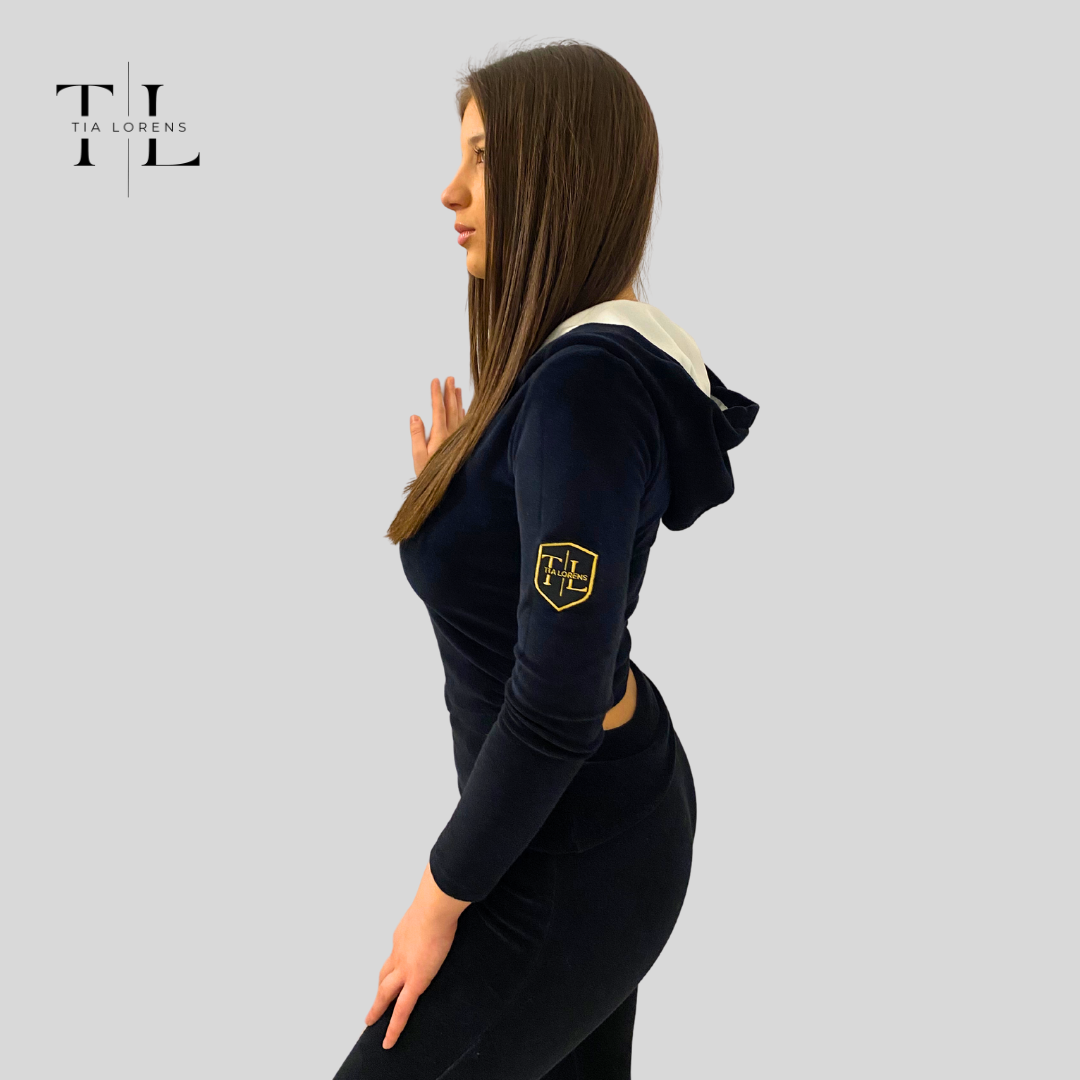 Tia Lorens Black Plush Tracksuit