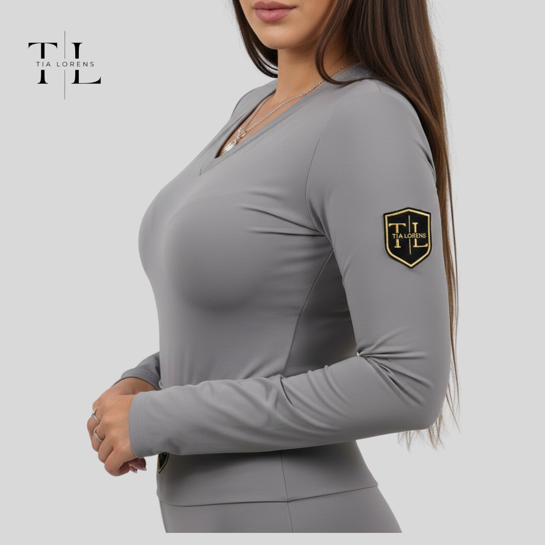Tia Lorens Grey Luxe Top