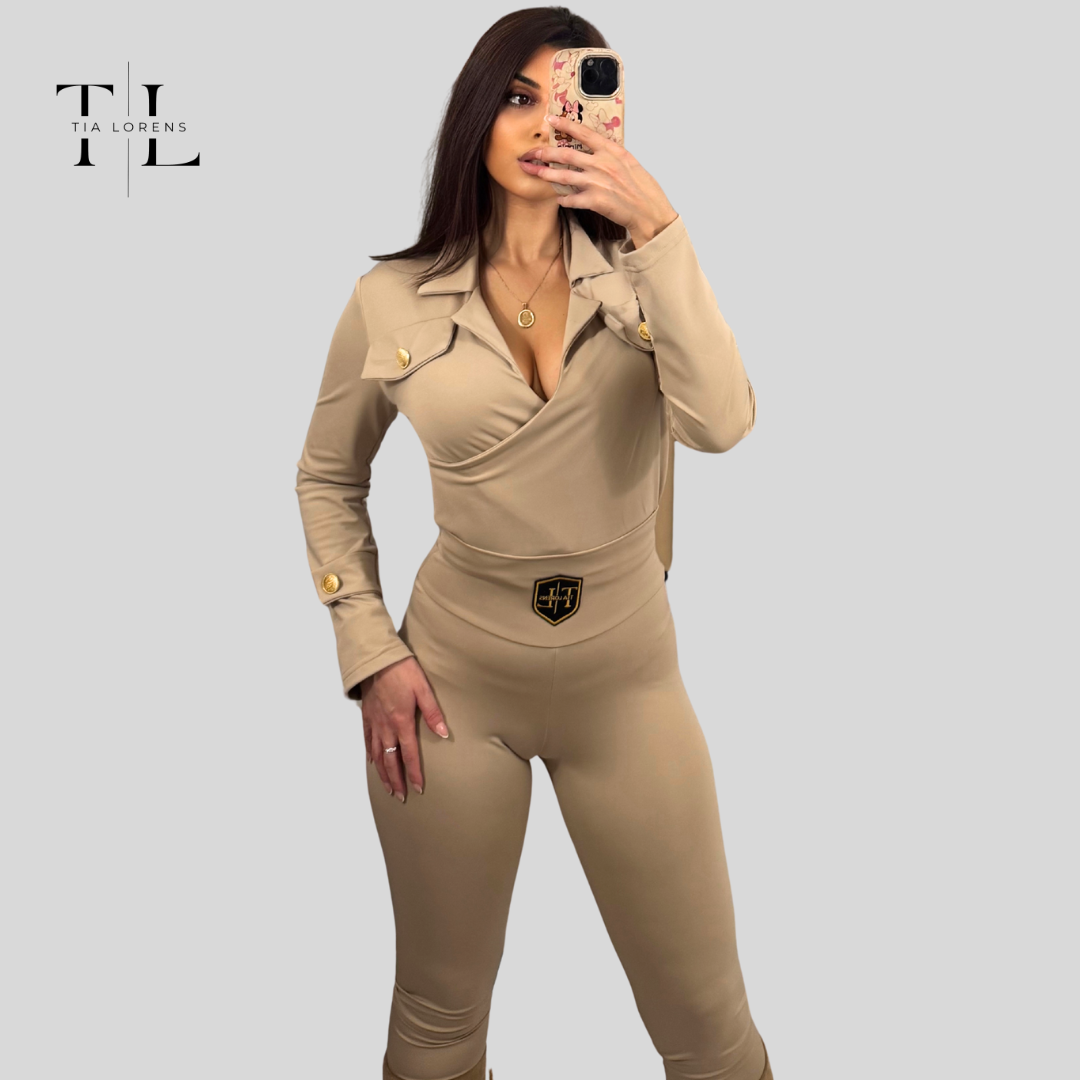 Tia Lorens Sculpt Luxe Lycra Set – Beige