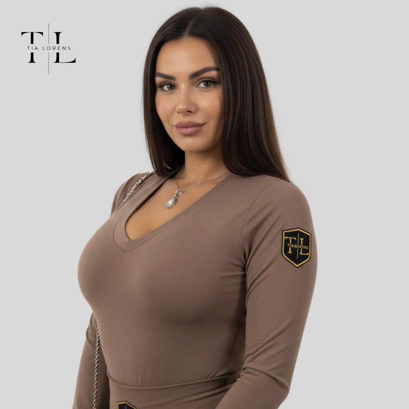 Tia Lorens Brown Luxe Top