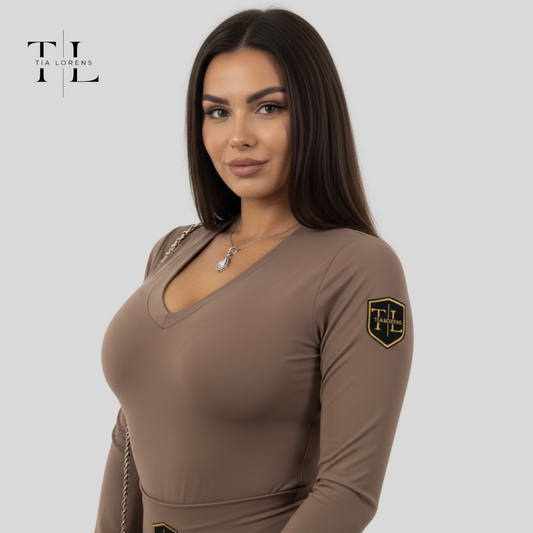 Tia Lorens Brown Luxe Top