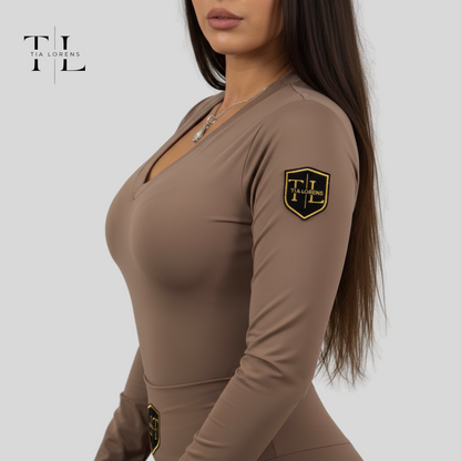 Tia Lorens Brown Luxe Top
