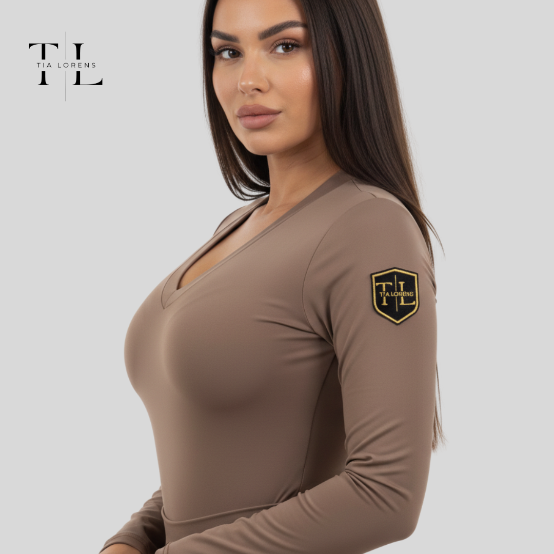 Tia Lorens Brown Luxe Top