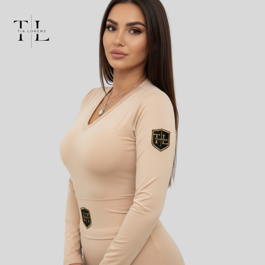 Tia Lorens Beige  Luxe Top