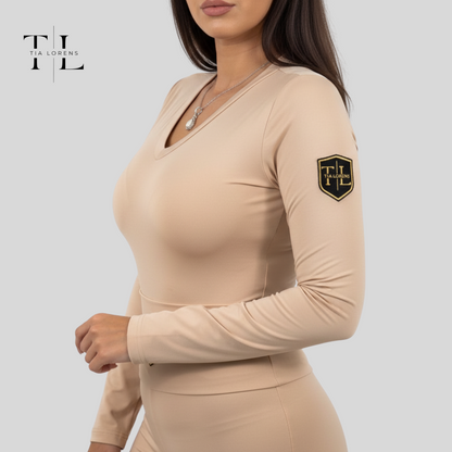 Tia Lorens Beige  Luxe Top