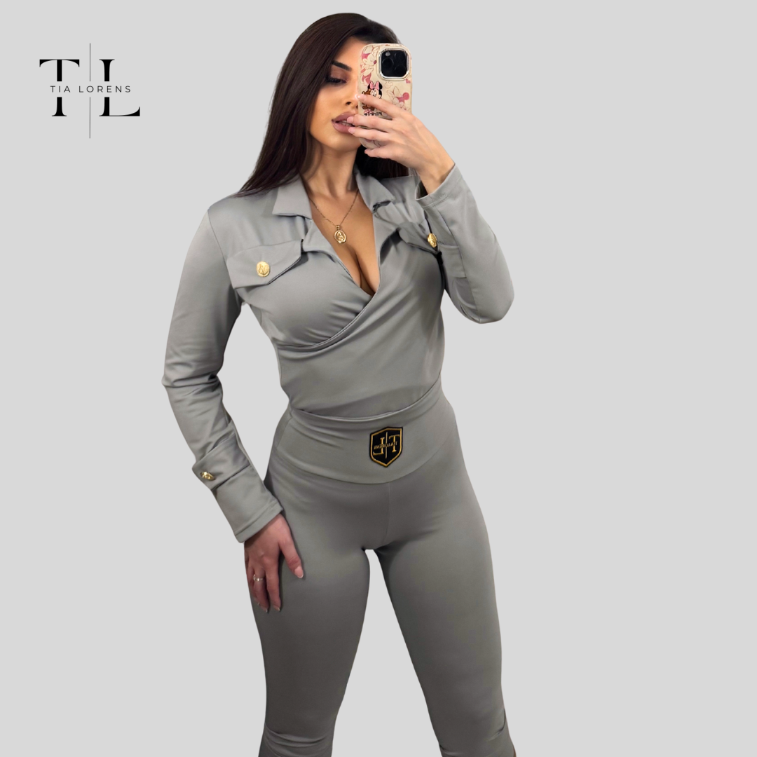 Tia Lorens Sculpt Luxe Lycra Set – Grey