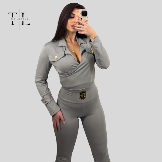 Tia Lorens Sculpt Luxe Lycra Set – Grey