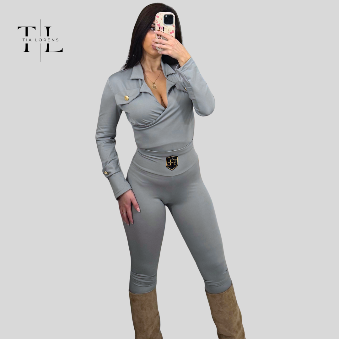 Tia Lorens Sculpt Luxe Lycra Set – Grey