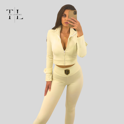 Tia Lorens Cream-White Luxe Set