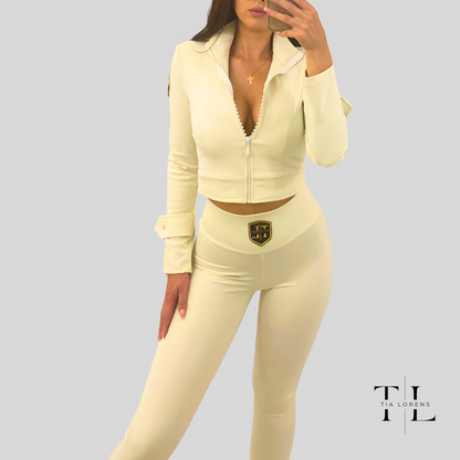 Tia Lorens Cream-White Luxe Set