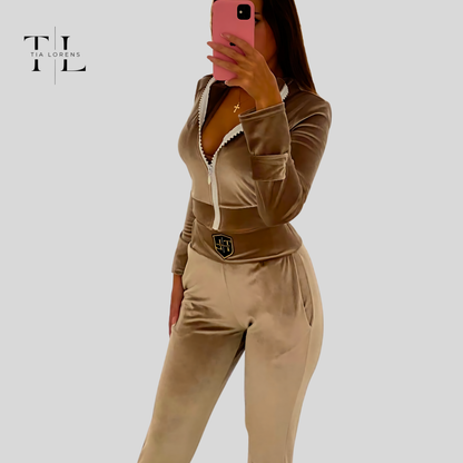 Tia Lorens Gold Luxe Tracksuit
