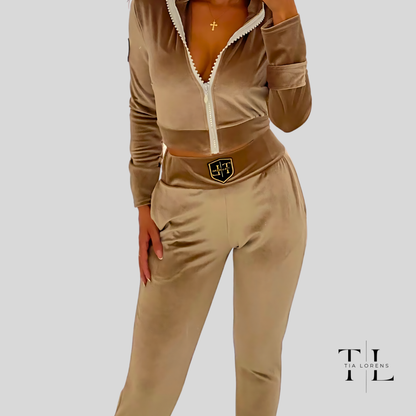 Tia Lorens Gold Luxe Tracksuit