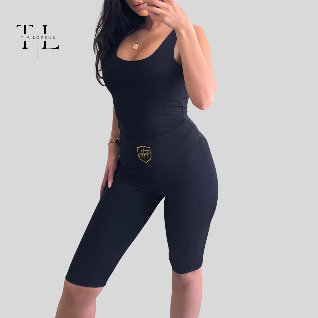 Tia Lorens Strapless Lycra Bodysuit – Black