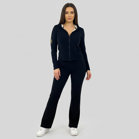 Tia Lorens Black Plush Tracksuit