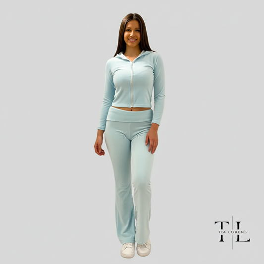 Tia Lorens Baby Blue Plush Tracksuit