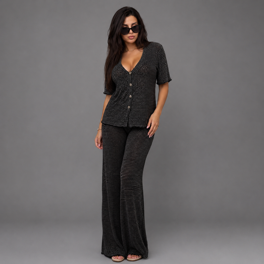 Tia Lorens Summer Knit Set - Black