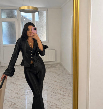 Tia Lorens Satin set Black