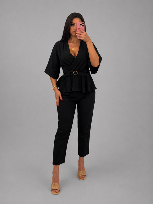 Tia Lorens Linen Viscose Set - Black