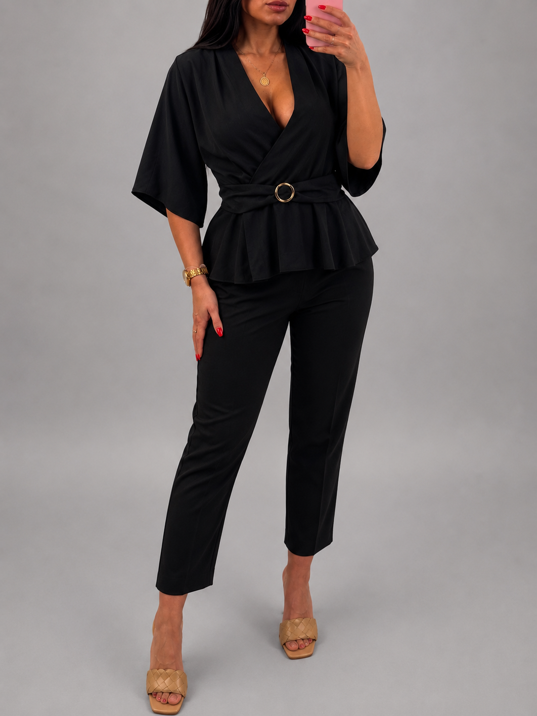 Tia Lorens Linen Viscose Set - Black
