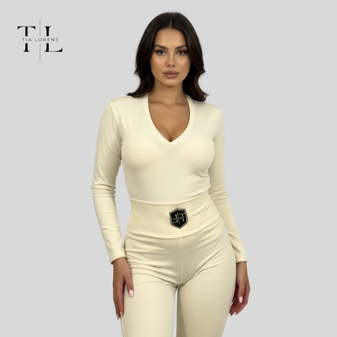 Tia Lorens Cream-White Luxe Set