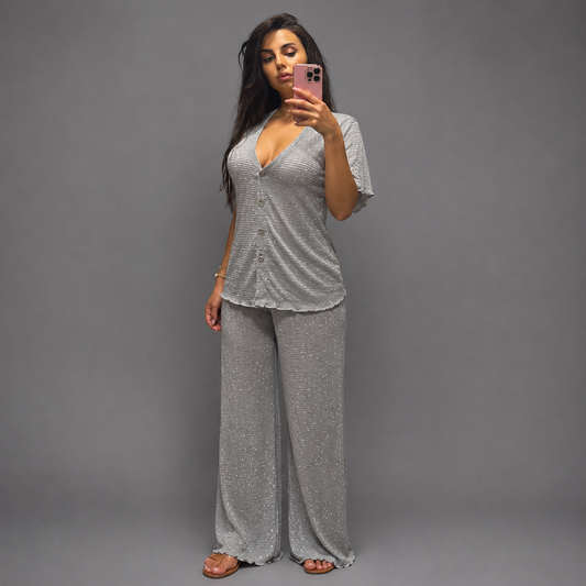 Tia Lorens Summer Knit Set - Grey