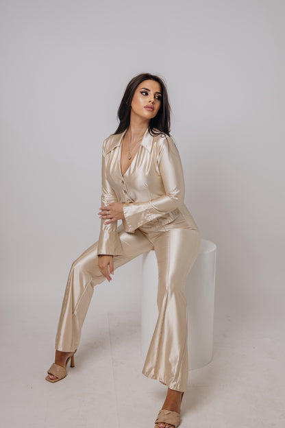 Tia Lorens Satin Set – Champagne Beige – 6