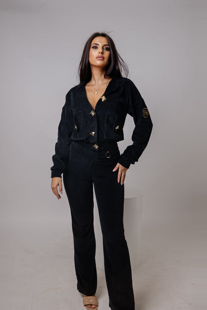 Tia Lorens Velvet Luxe Plush Set – Black – 1